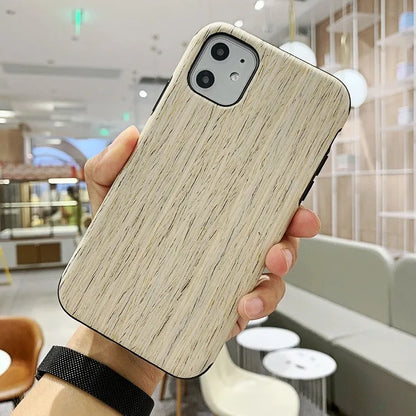 Slim natural wood iPhone case in teak, walnut, black rose, and rosewood colours.