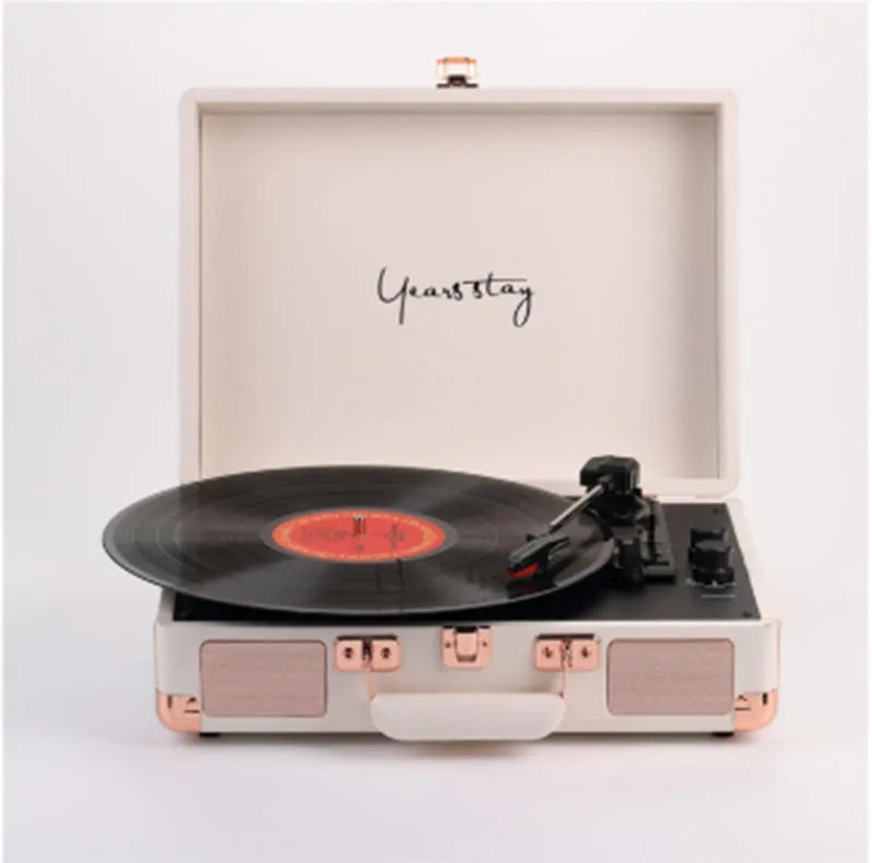Portable leather case Bluetooth phonograph turntable in multiple colour options