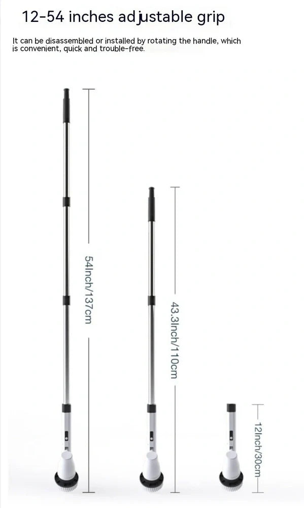 7-in-1 Wireless Electric Cleaning Brush with Long Retractable Handle for Bathroom and Floor