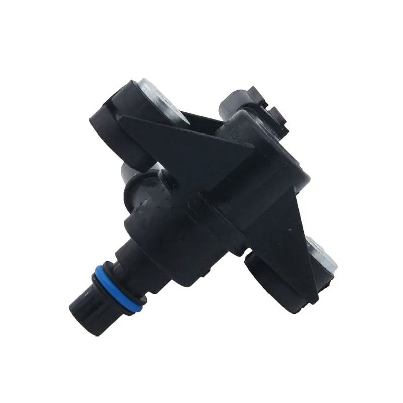 Black ABS plastic Ford turbo solenoid valve with part number AU5A-9G866-AB.