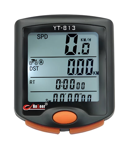 Bogle BoGeer waterproof wired bike computer 813 with backlight and dual-line display