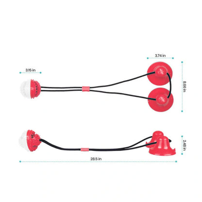 Durable suction cup molar toy for dogs, promoting dental health through chewing