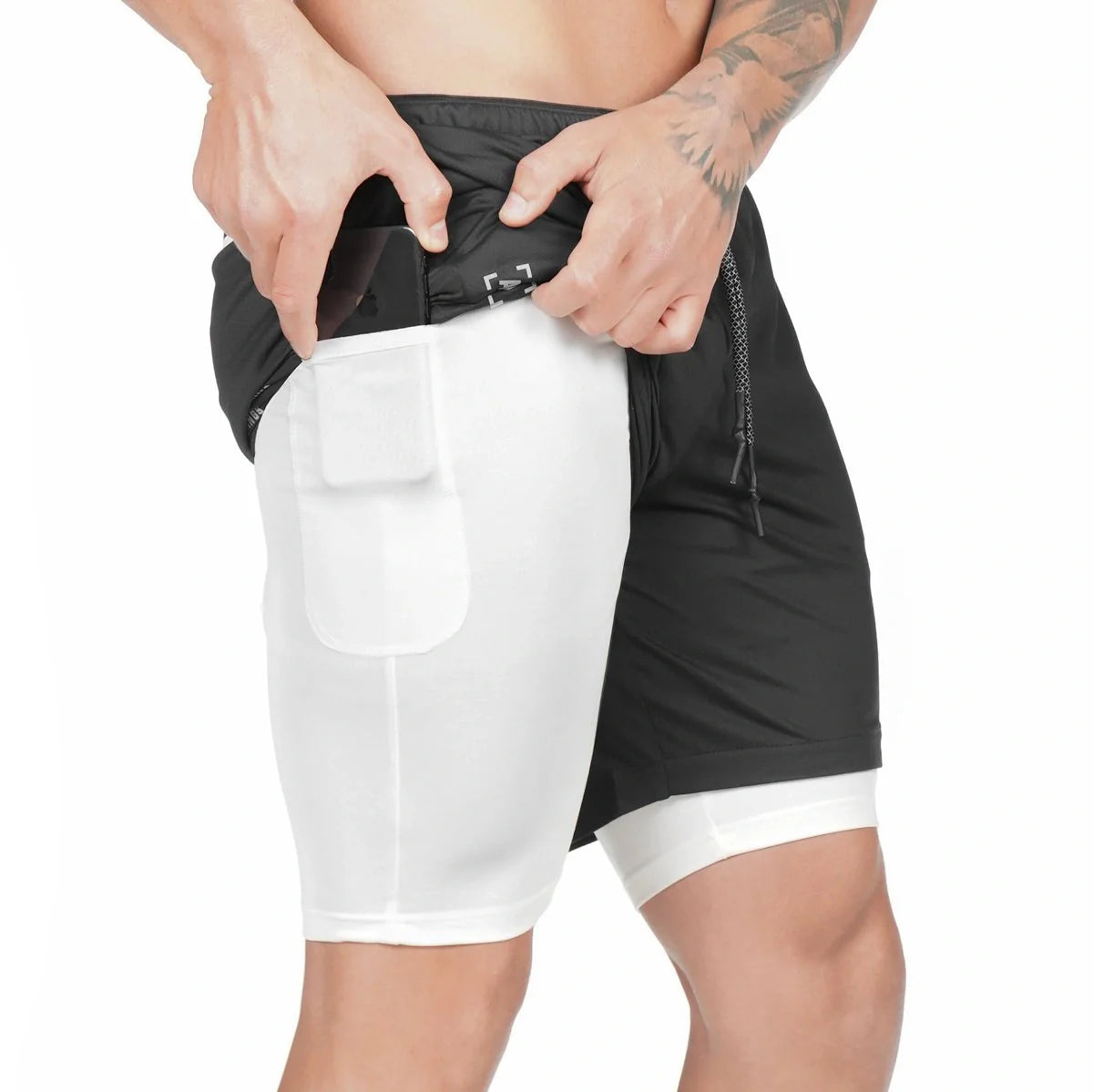 Premium compression shorts with pockets for men, perfect for gym and casual wear