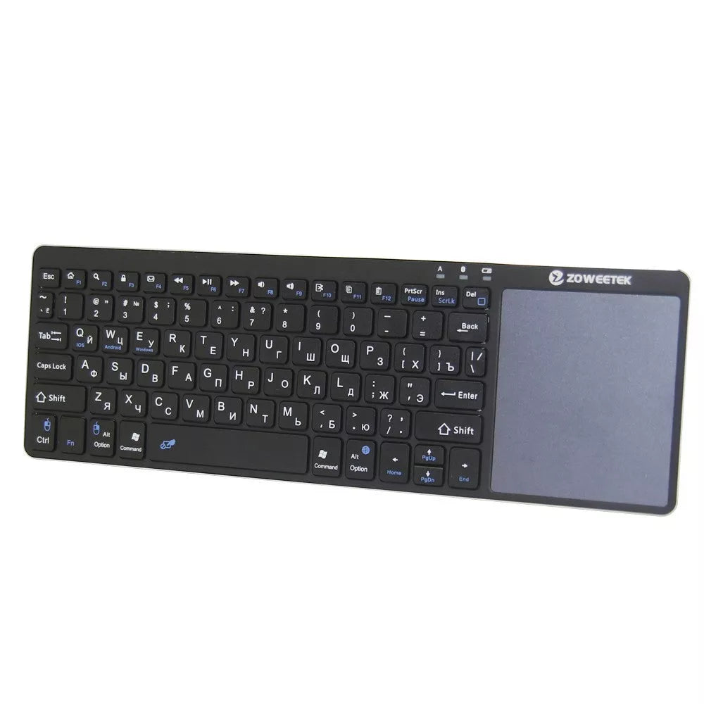 Zoweetek K12BT-1 Mini Wireless Bluetooth Keyboard with touchpad for Smart TV, PC, and Android devices