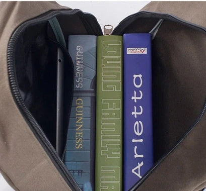 Stylish men's canvas backpack with zipper, perfect for students and professionals