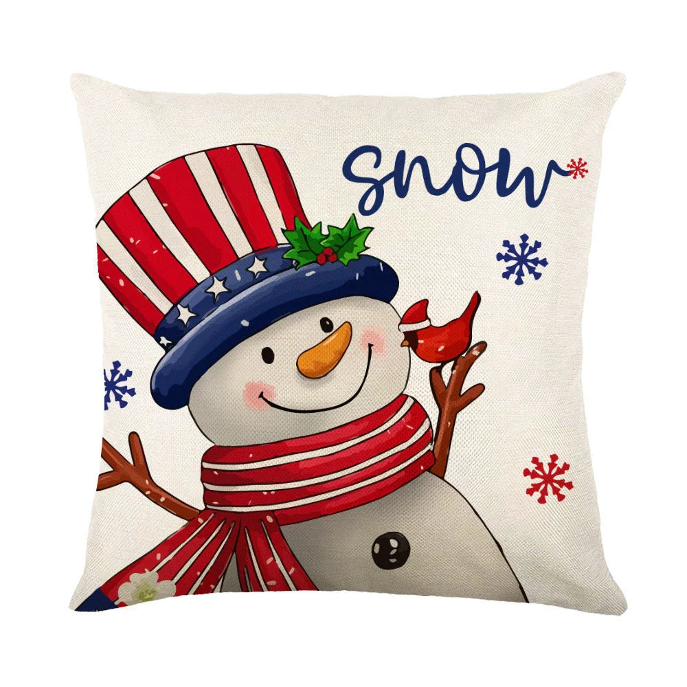 Cozy snowflake throw pillow covers with vibrant holiday designs in multiple color options