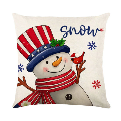 Cozy snowflake throw pillow covers with vibrant holiday designs in multiple color options