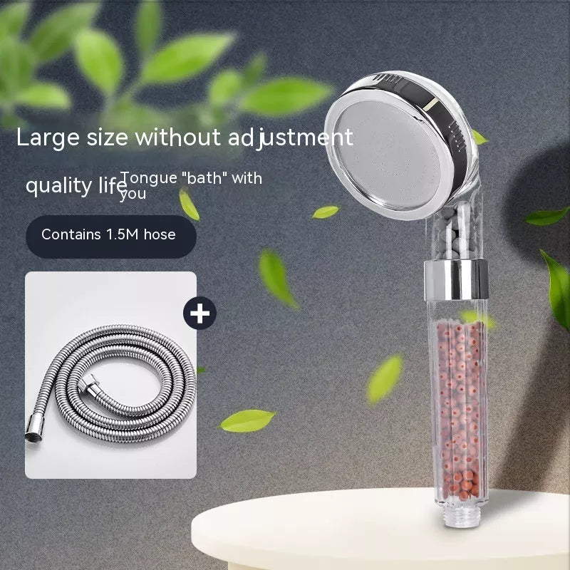 Three-speed Anion Supercharged Filtering Shower Head Nozzle with adjustable water flow settings