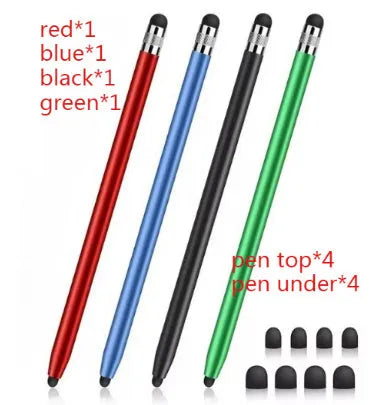 Two-in-one metal touch screen pen in various colours for use with Samsung, Apple, and Xiaomi devices