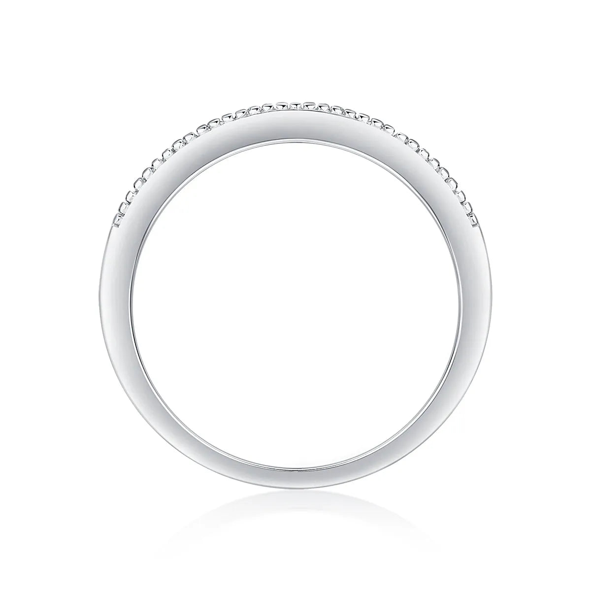 Wedding ring set with moissanite below 0.1 carat, S925 silver platinum plated, sizes 5 to 9, gift box.