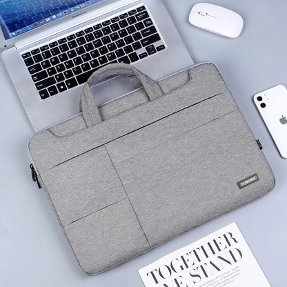 Waterproof Oxford cloth 15.6-inch laptop bag for business in dark grey with sewing line detail