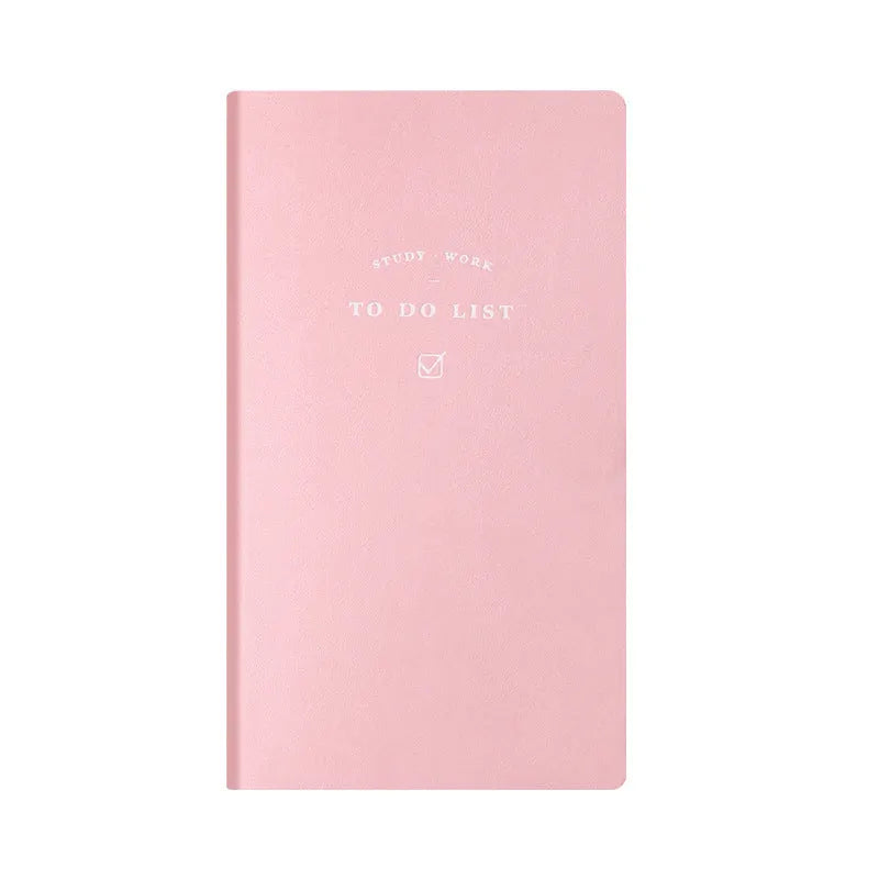 Simple Style A6 todo list notebook in blue, green, pink, or yellow with PU cover and 96 pages.