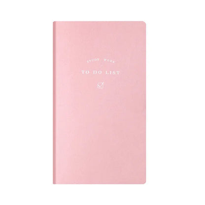 Simple Style A6 todo list notebook in blue, green, pink, or yellow with PU cover and 96 pages.