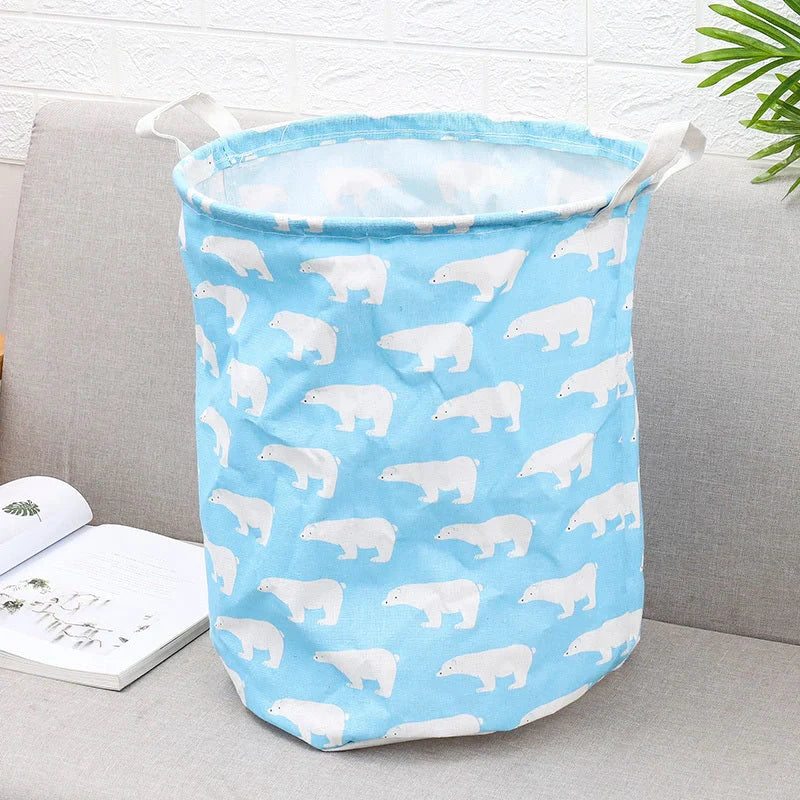European style cotton linen laundry basket with various designs for home organisation