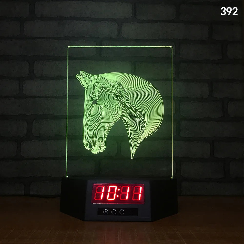 Glowing 3D dolphin LED night light with wireless charging base and remote control on bedside table