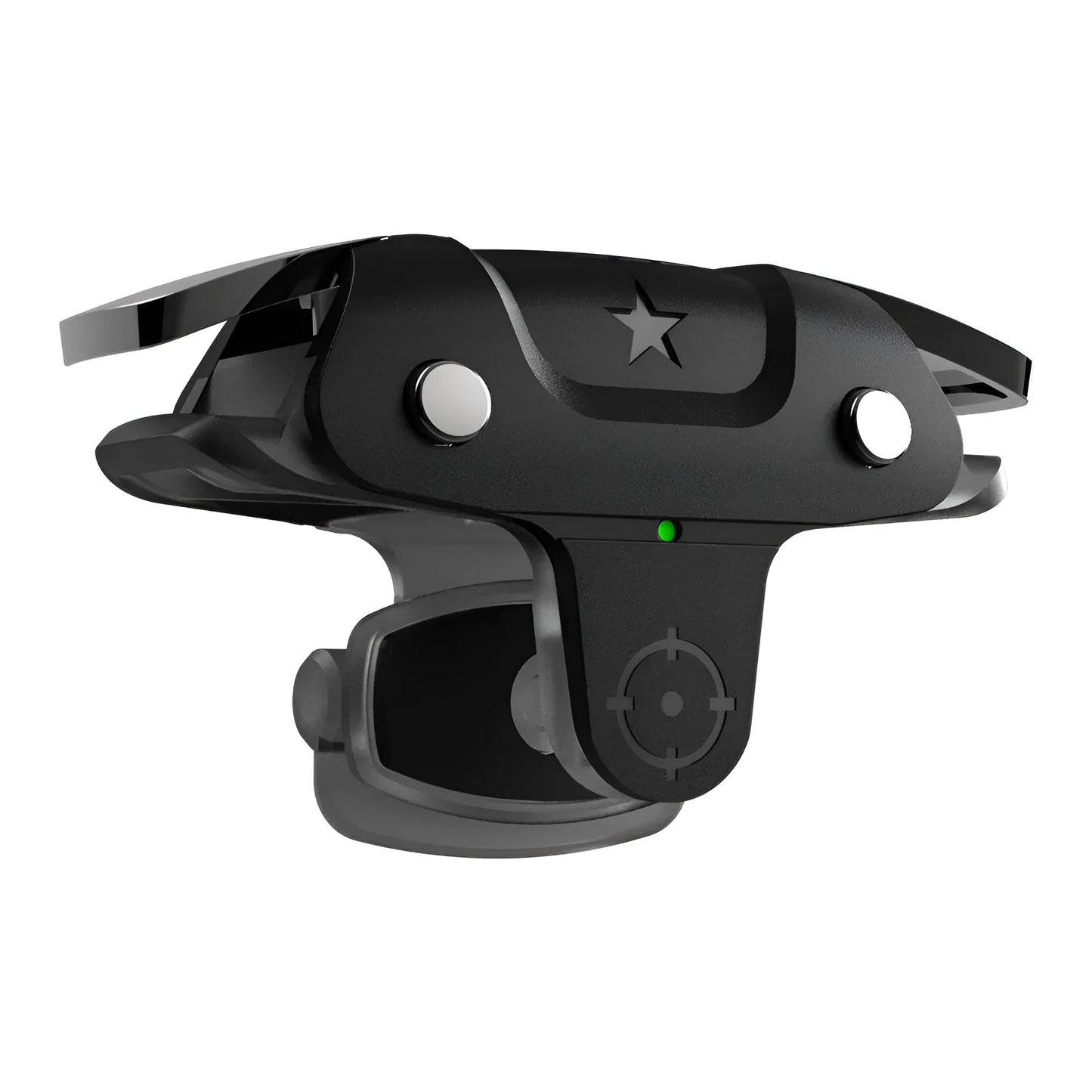 Black F5 Bluetooth mobile phone game controller showing compact 5 cm width design