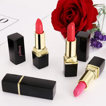 A tube of natural lipstick lip gloss in a choice of ten colours, showing a net weight of 3.8g.
