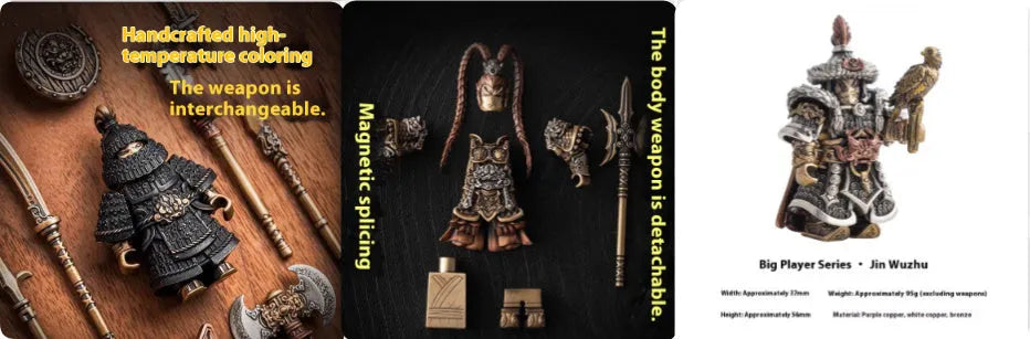 Copper desktop hand piece ornament, removable or fixed metal decoration, single piece pack