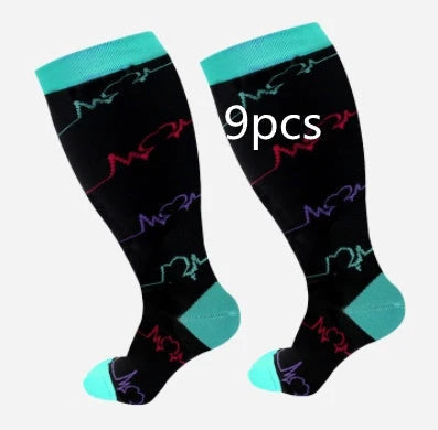 Premium plus size compression socks with breathable bamboo fibers, innovative compression technology, and stylish designs for active lifestyles