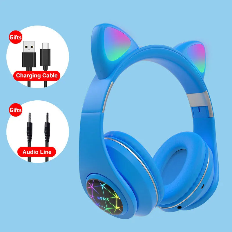 Cat ear design wireless Bluetooth sports headset in multiple colours with 10m range