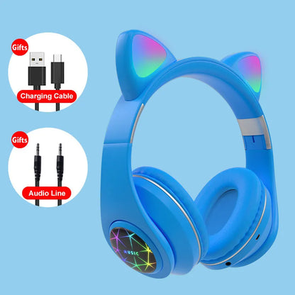 Cat ear design wireless Bluetooth sports headset in multiple colours with 10m range