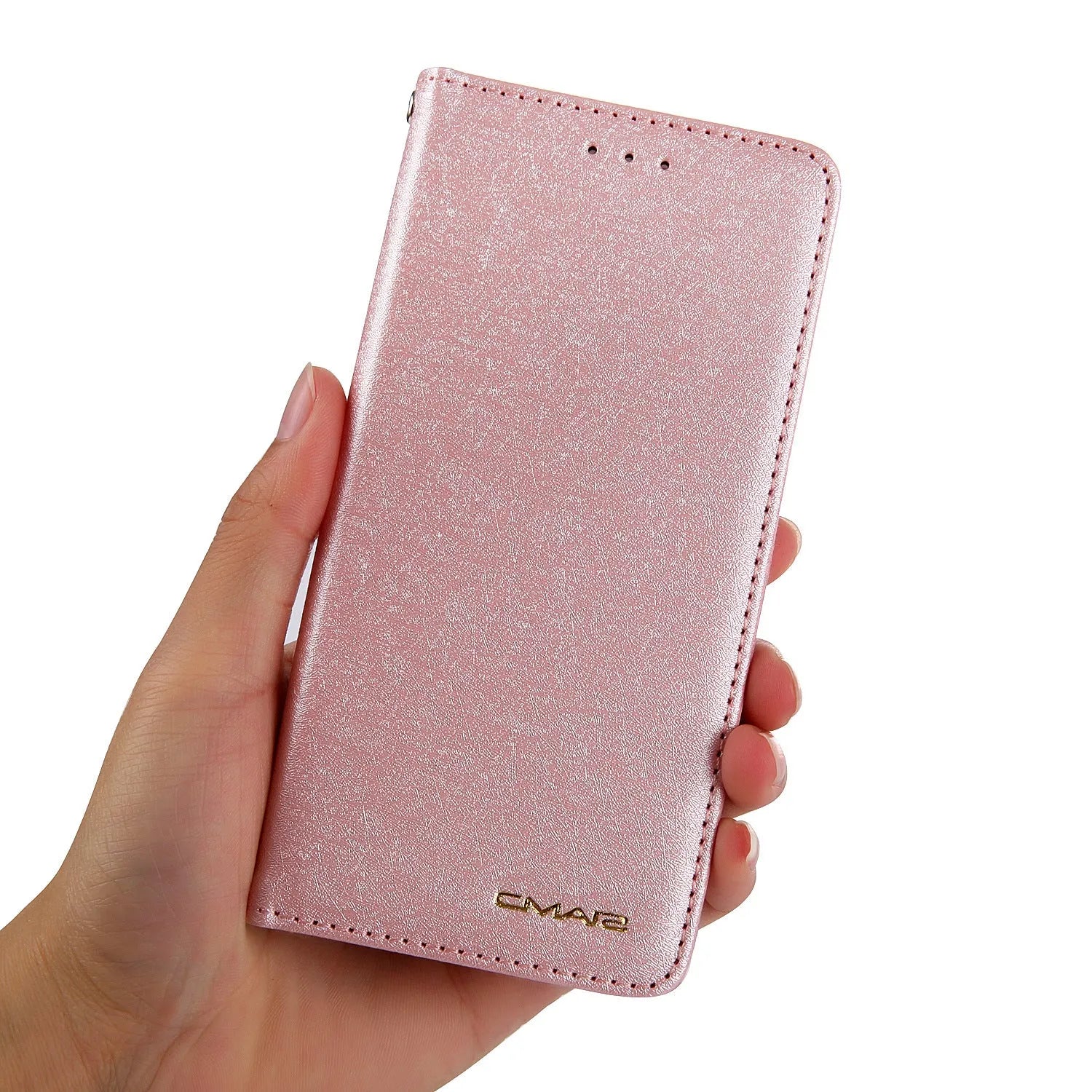 Black PU leather flip phone case for iPhone with open card holder slots