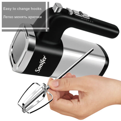500W Electric Hand Mixer with 5 speed controls and turbo function for kitchen use