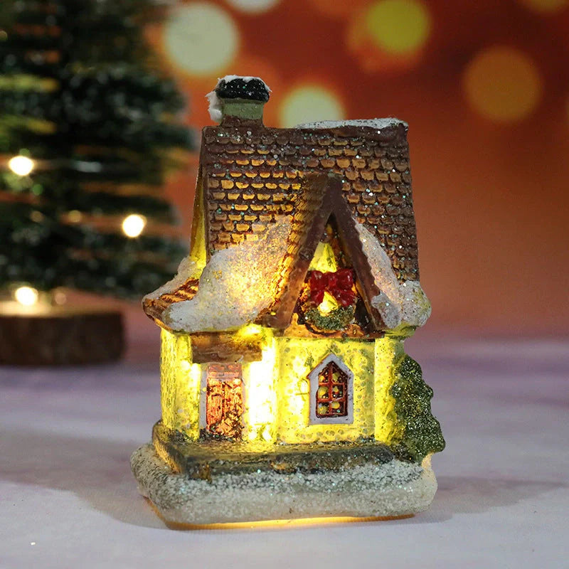 Christmas Decorations Micro Landscape Resin House with intricate design, 4cm * 6.5cm * 9cm