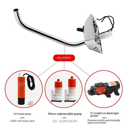 316 stainless steel electronic control RV rotating faucet with mirror finish