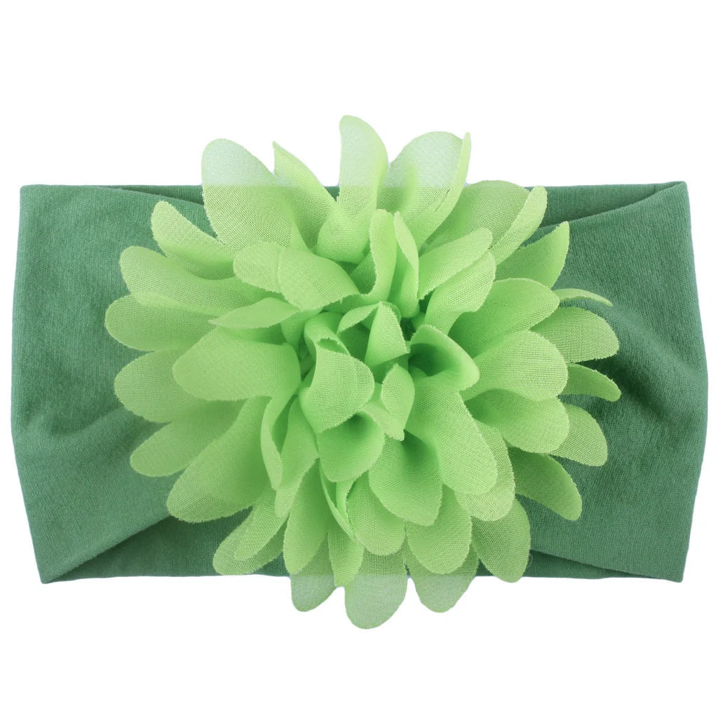 Handcrafted chiffon flower baby headband for little princesses, available in various colours and styles.