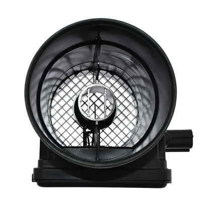 Black plastic automotive air flow meter with standard specifications for engine management
