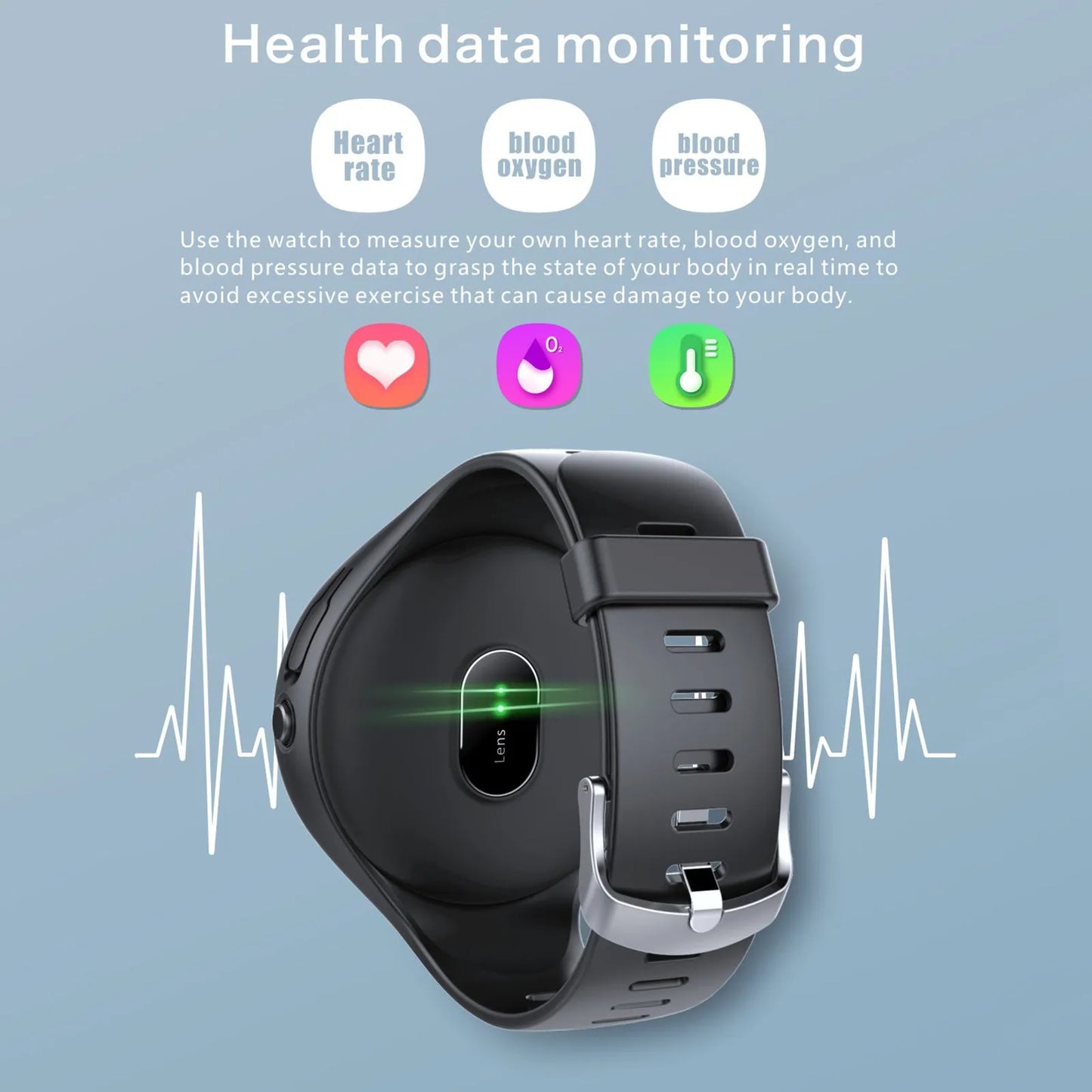 Black smart watch with detachable Bluetooth earphones docked on the side