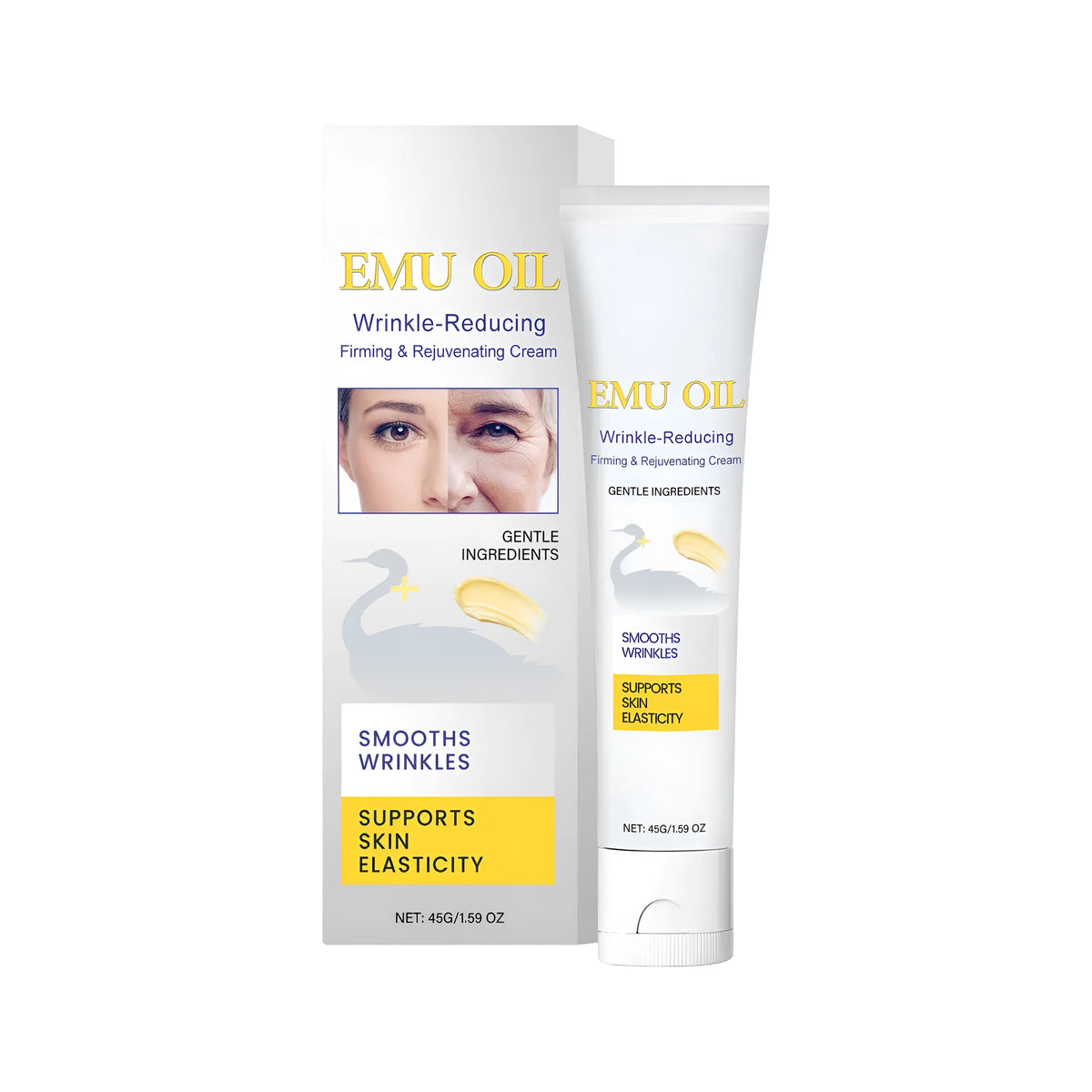 45g jar of emu oil anti-wrinkle firming cream with hyaluronic acid and vitamin C