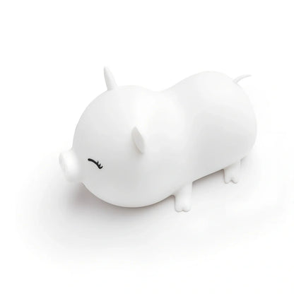 White Peppa Pig cartoon LED night light, 140x100x83 mm with inductive sensor and USB cable for warm yellow bedroom glow