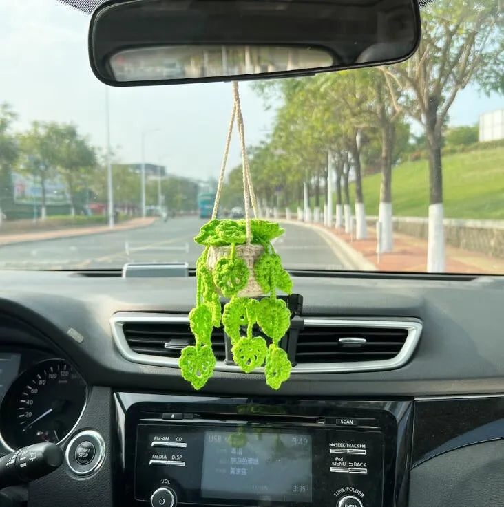 Creative car rearview mirror pendant measuring 22cm by 7cm in chemical fibre