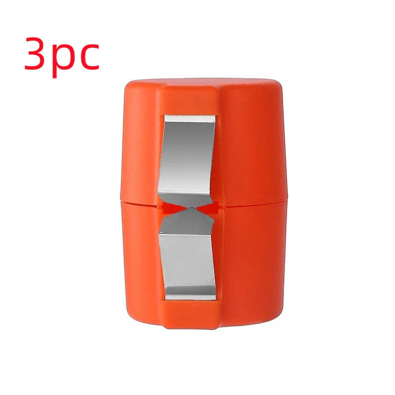 Premium egg cracker and separator made of stainless steel and plastic, available in various colors, used for effortless egg preparation in the kitchen