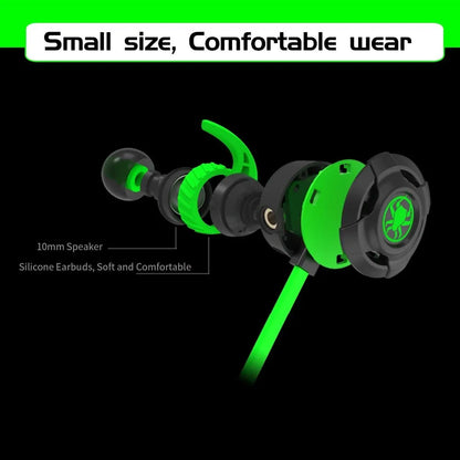Shuangmai wired in-ear computer gaming headset with 1.5cm cable in black, green, or red colour