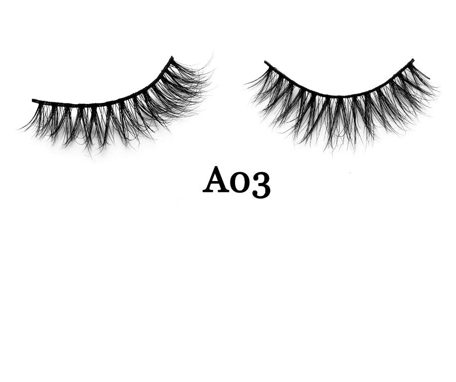 Handmade 3D mink false eyelashes showing 12mm length and 0.07mm diameter fibres for natural volume
