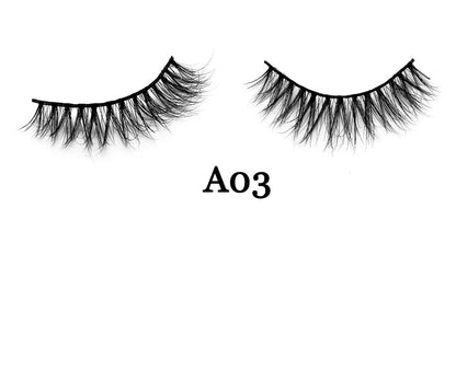 Handmade 3D mink false eyelashes showing 12mm length and 0.07mm diameter fibres for natural volume
