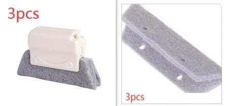 Creative Window Groove Cleaning Gap Brush Slot Cleaner with PP handle in beige, light grey, and blue