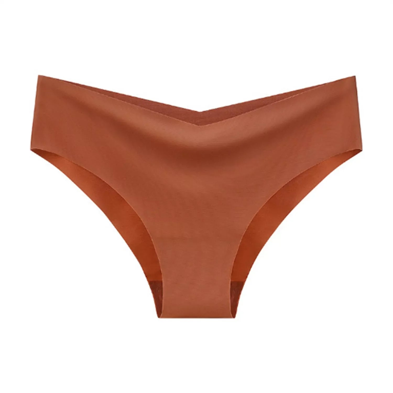 Women's V-shaped Waistband Seamless Ice Silk Panties in 5 colors
