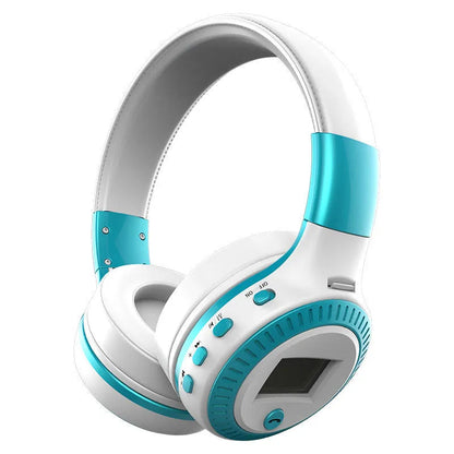 ZL B19 wireless Bluetooth gaming headset in blue or silver with head-mounted design