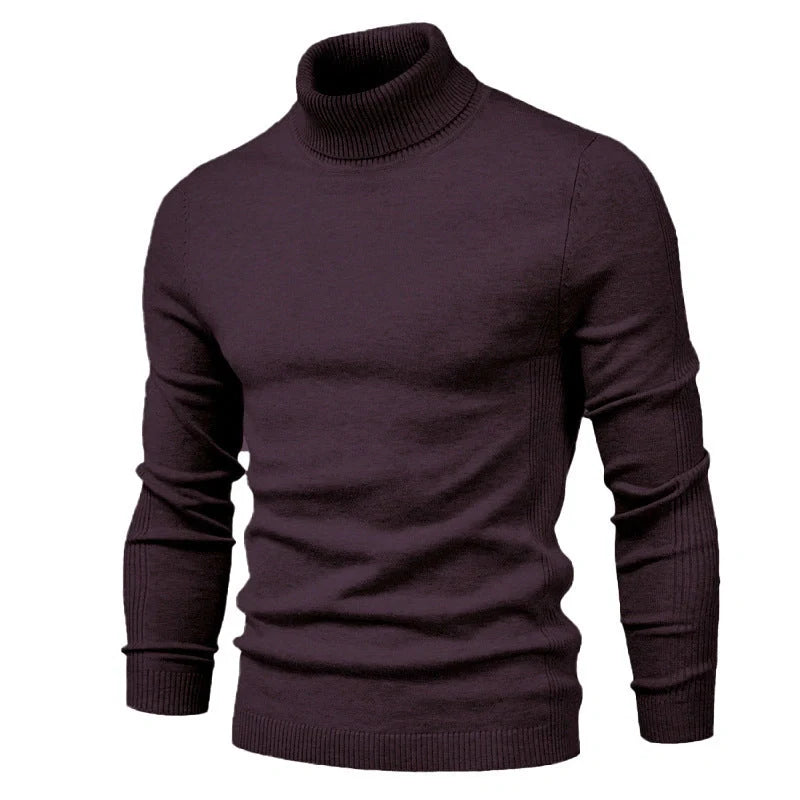 Men's slim fit turtleneck winter sweater in various colours