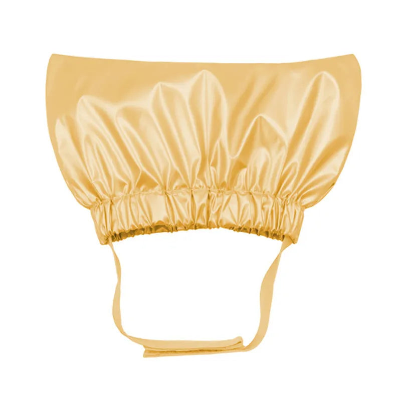Adjustable waterproof shower cap for pets in silver colour with size options for dogs and cats