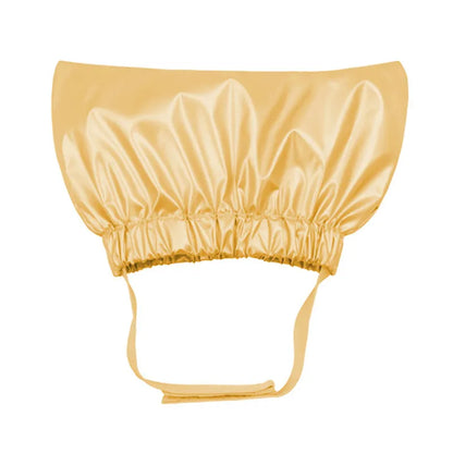 Adjustable waterproof shower cap for pets in silver colour with size options for dogs and cats