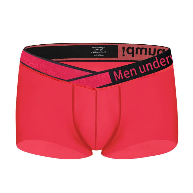 Men's black low waist underwear with gradient laser trim and seamless construction