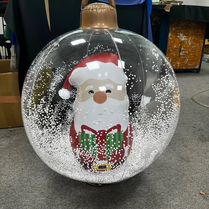 Inflatable Christmas Ball Hanging Crafts Santa Claus Snowman Tree PVC Decoration for Indoor Outdoor Garden 60cm