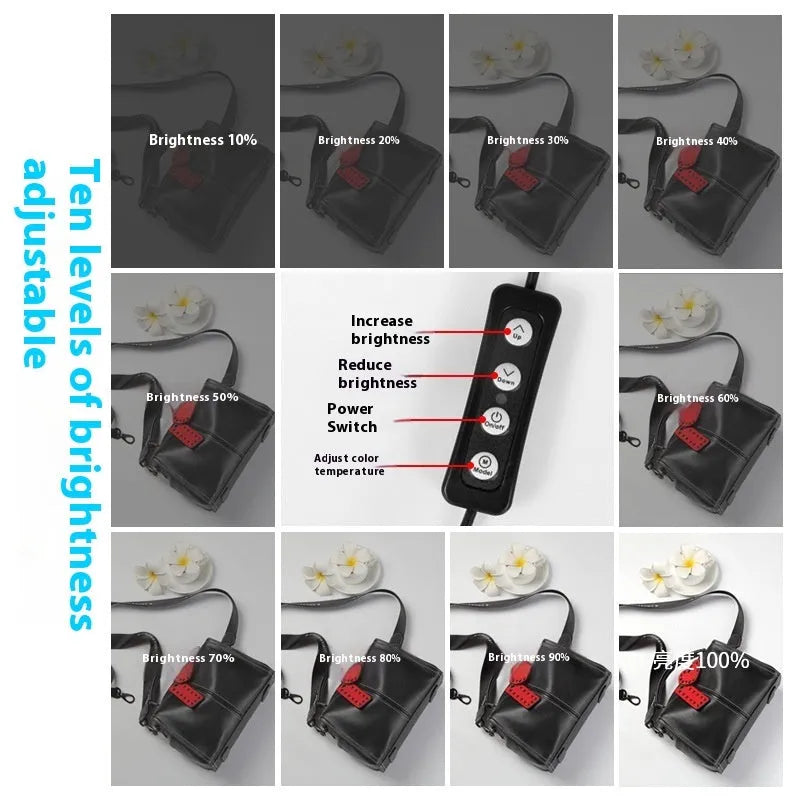 50cm studio light box with metal frame and folding three-colour temperature lighting for product photography