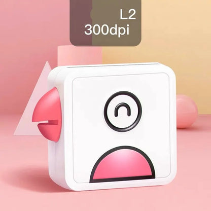 Mini thermal label printer in sea blue, cherry pink, Boli green or tuotuohuang for primary school students, 203dpi or 300dpi grey-scale