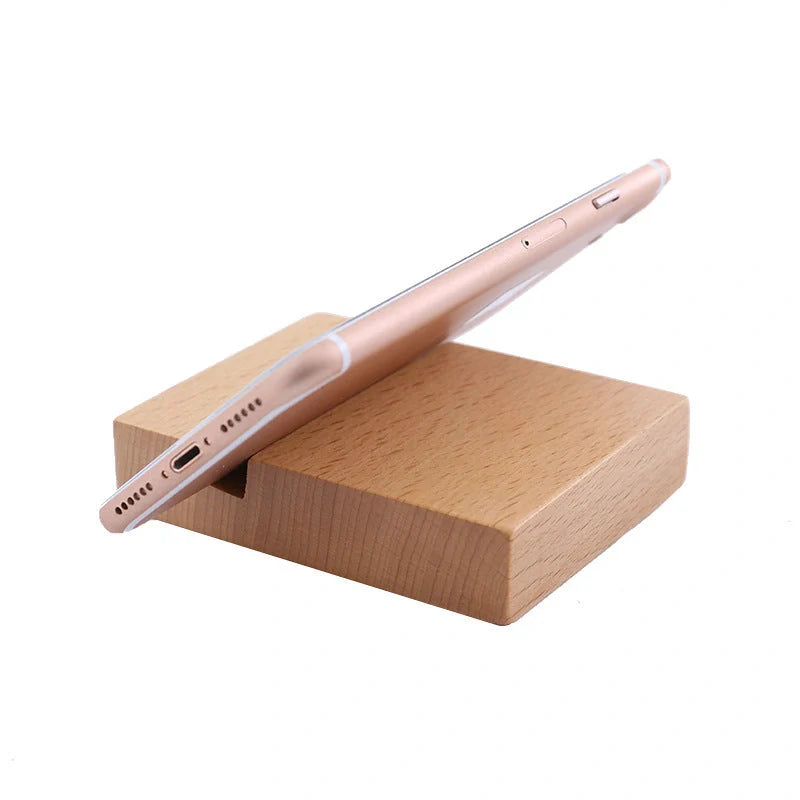 Custom beech wood lazy phone holder with various designs for hands-free convenience